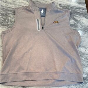 johnnie-O Men's Zip-Up Sweater - Light Gray- LSU tigers